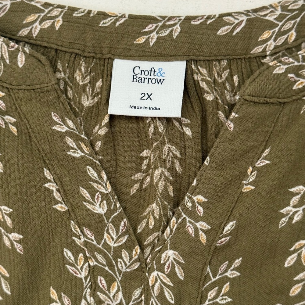 Croft & Barrow Plus Boho Top Size 2x - Picture 8 of 9